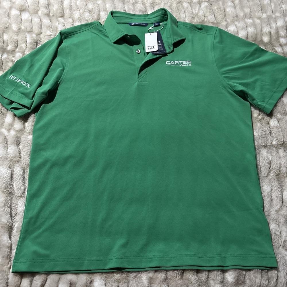 Cutter & Buck Carter Lumber Promo Short Sleeve Green Polo Style Shirt Large